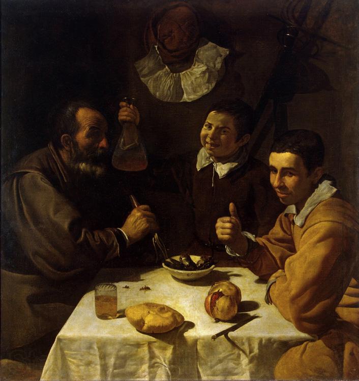 Diego Velazquez Three Men at Table (df01) Spain oil painting art